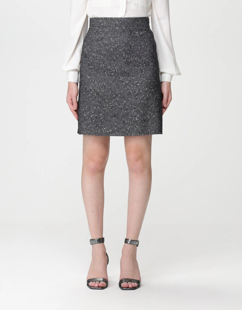 Sequin Tweed Mini Skirt