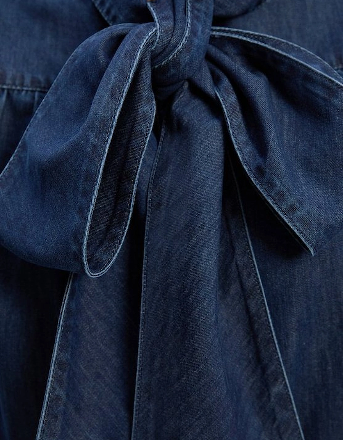Denim Pussybow Blouse