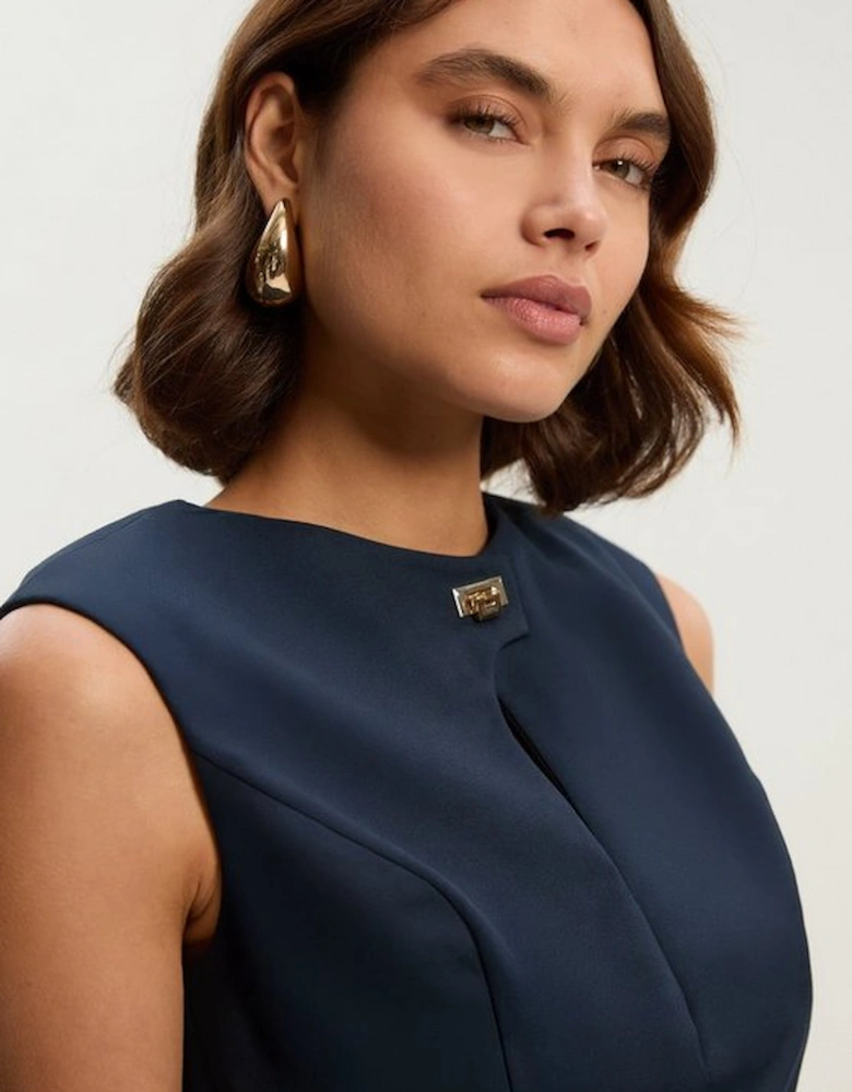 Techno Hardware Detail Sleeveless Woven Top