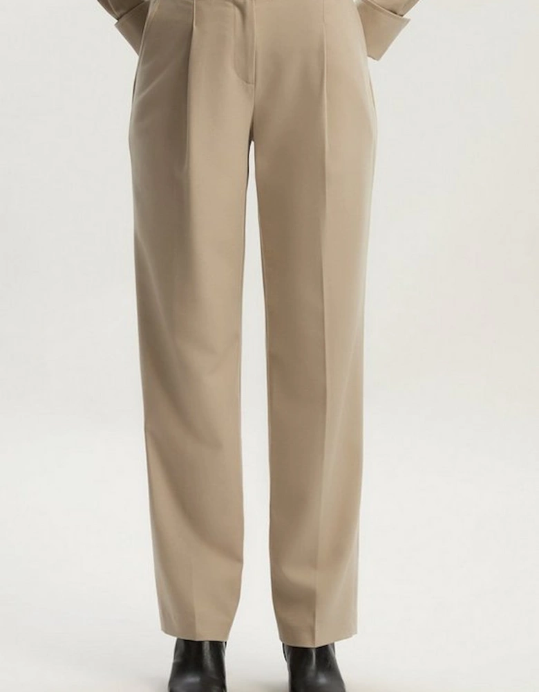 Viscose Blend Tailored Tapered Leg Trouser