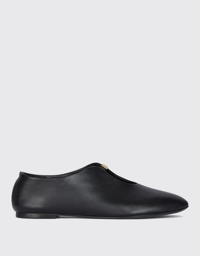 VCut Leather Ballerina Flats