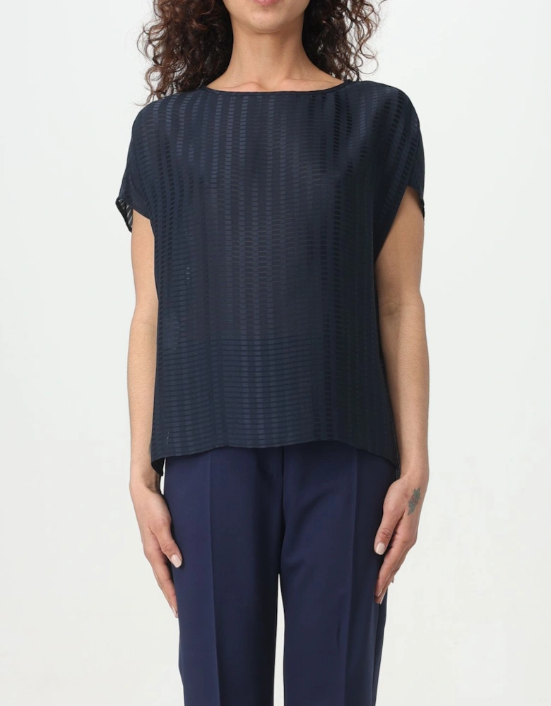 Silk Textured Blouse Short Sleeves