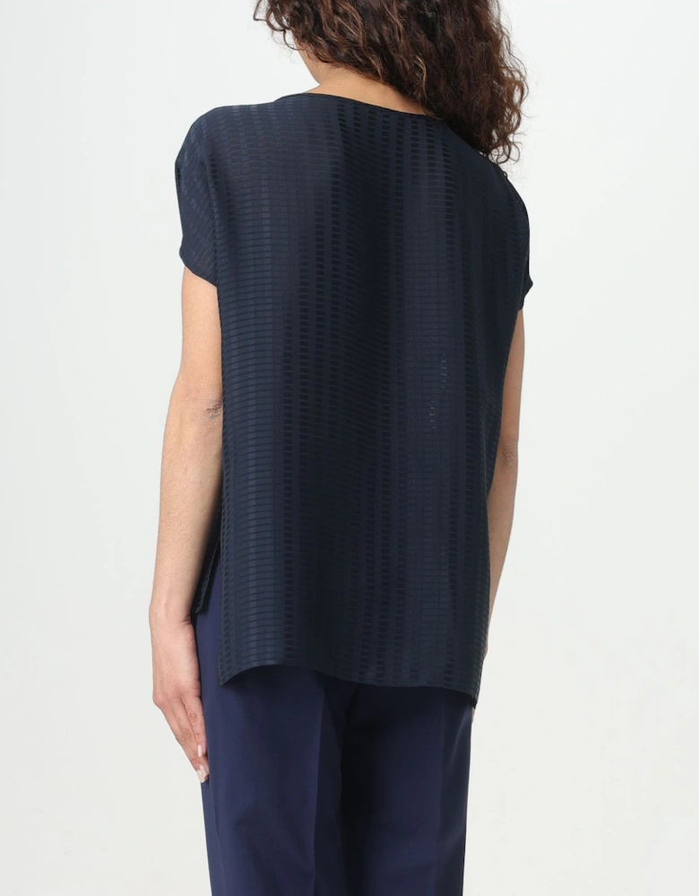 Silk Textured Blouse Short Sleeves