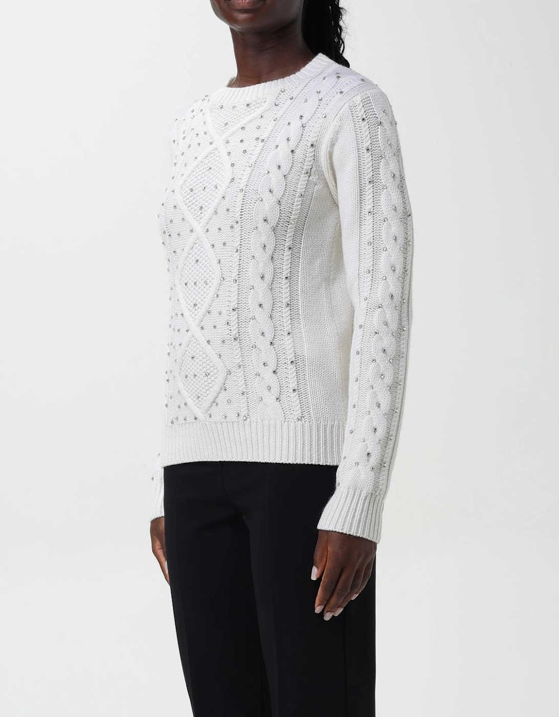 Cable Knit embellished Sweater