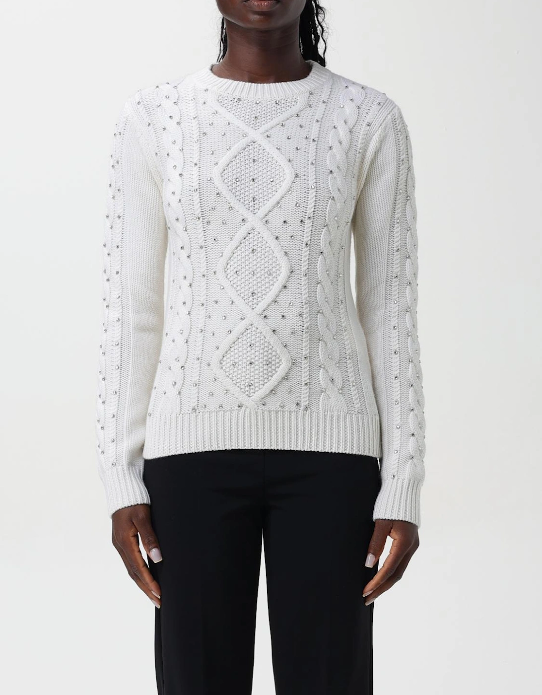 Cable Knit embellished Sweater