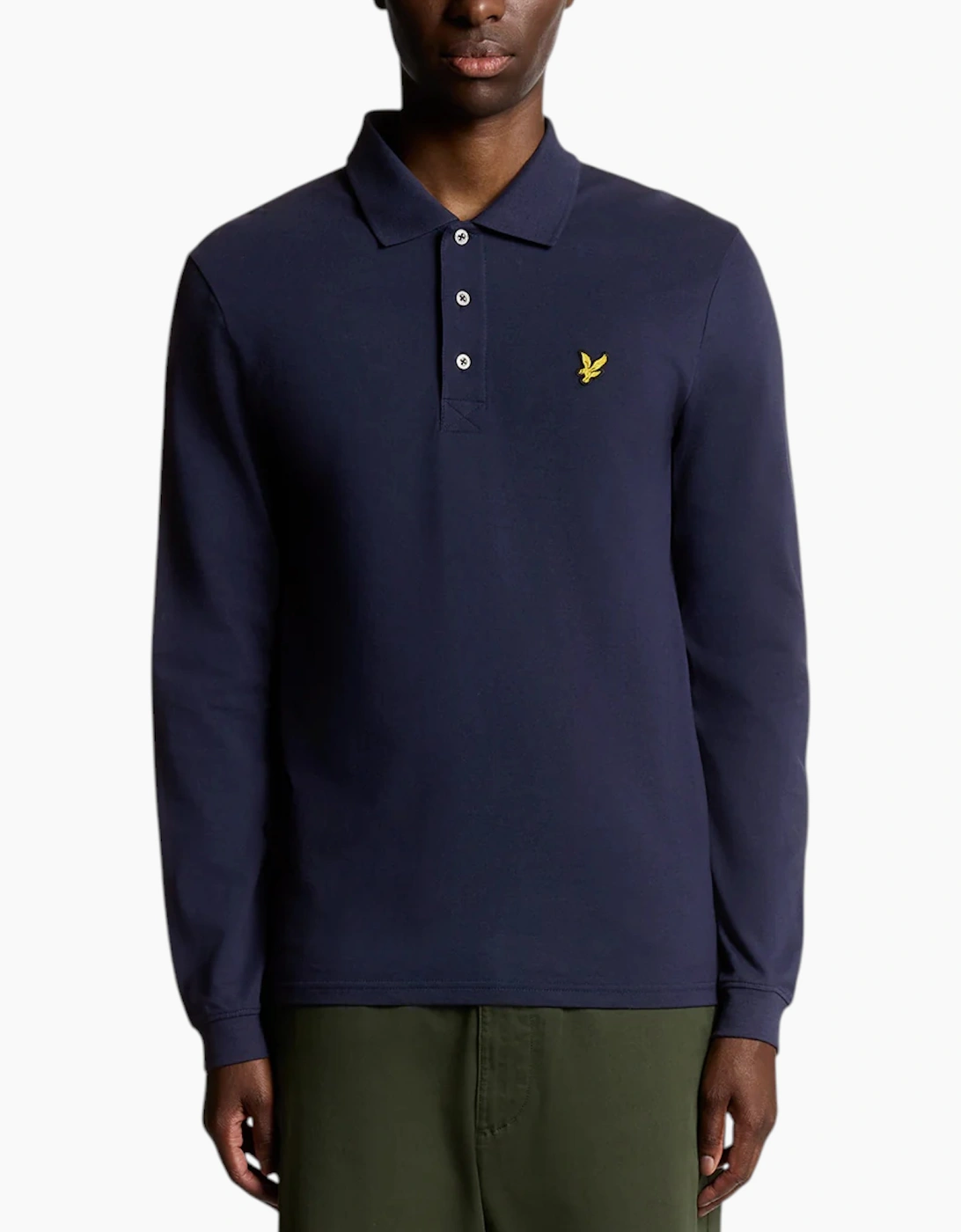 Lyle & Scott Men's Lyle and Scott Mens Polo Shirt LP400VOG Long Sleeve Summer Casual Cotton Tee - Navy