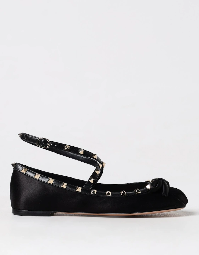 Rockstud Ballerina Ankle Strap Flat