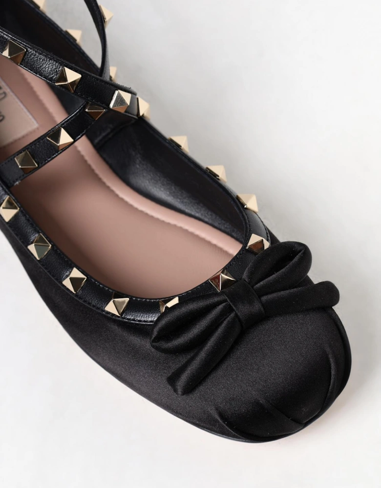 Rockstud Ballerina Ankle Strap Flat