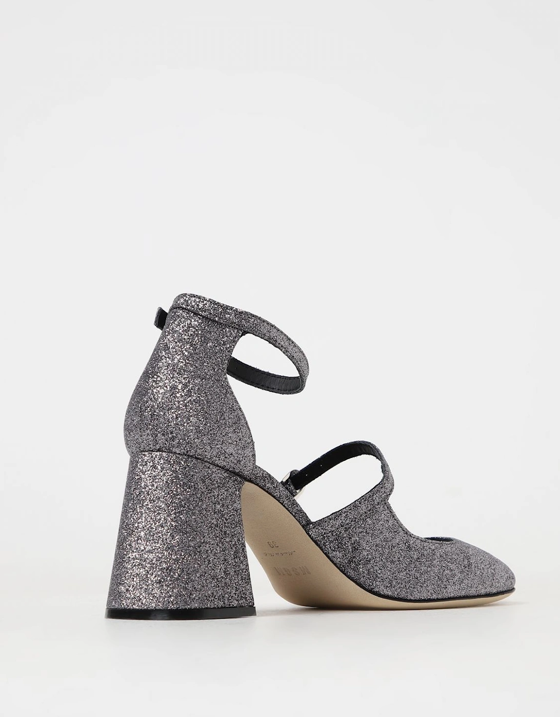 Glitter Mary Jane Pumps Mid Heel