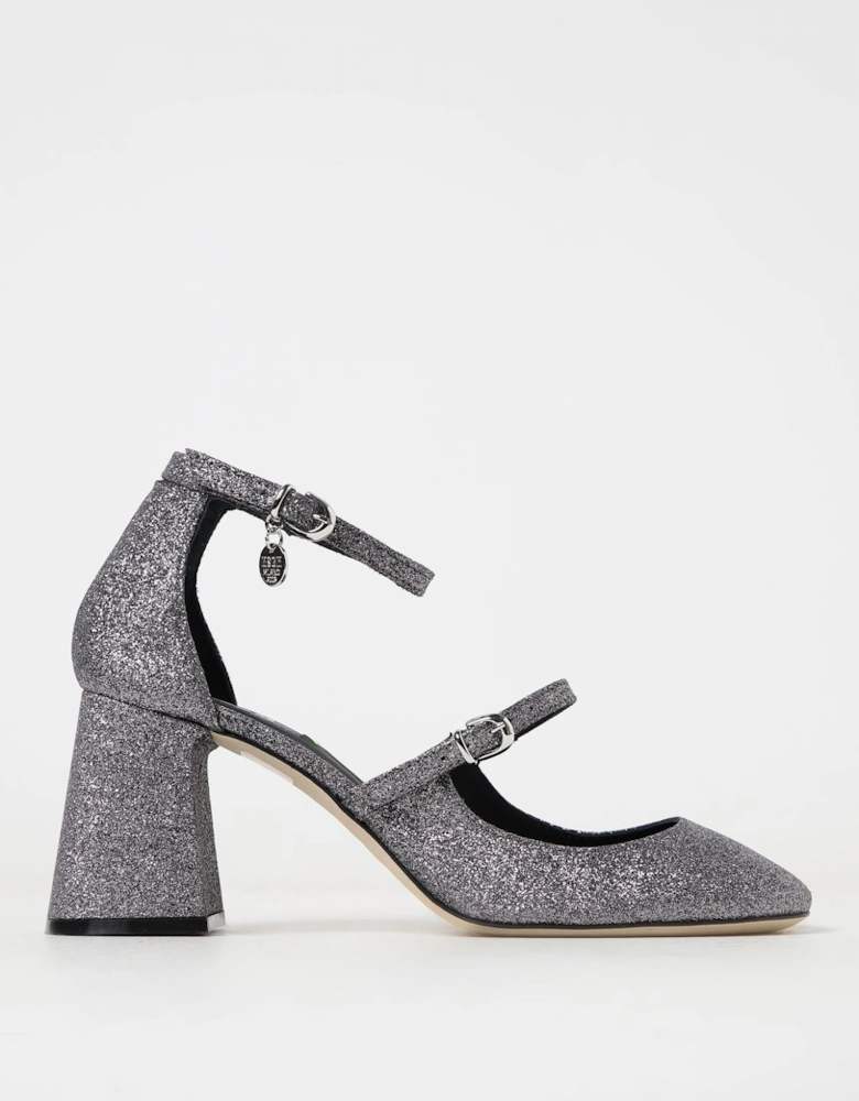 Glitter Mary Jane Pumps Mid Heel