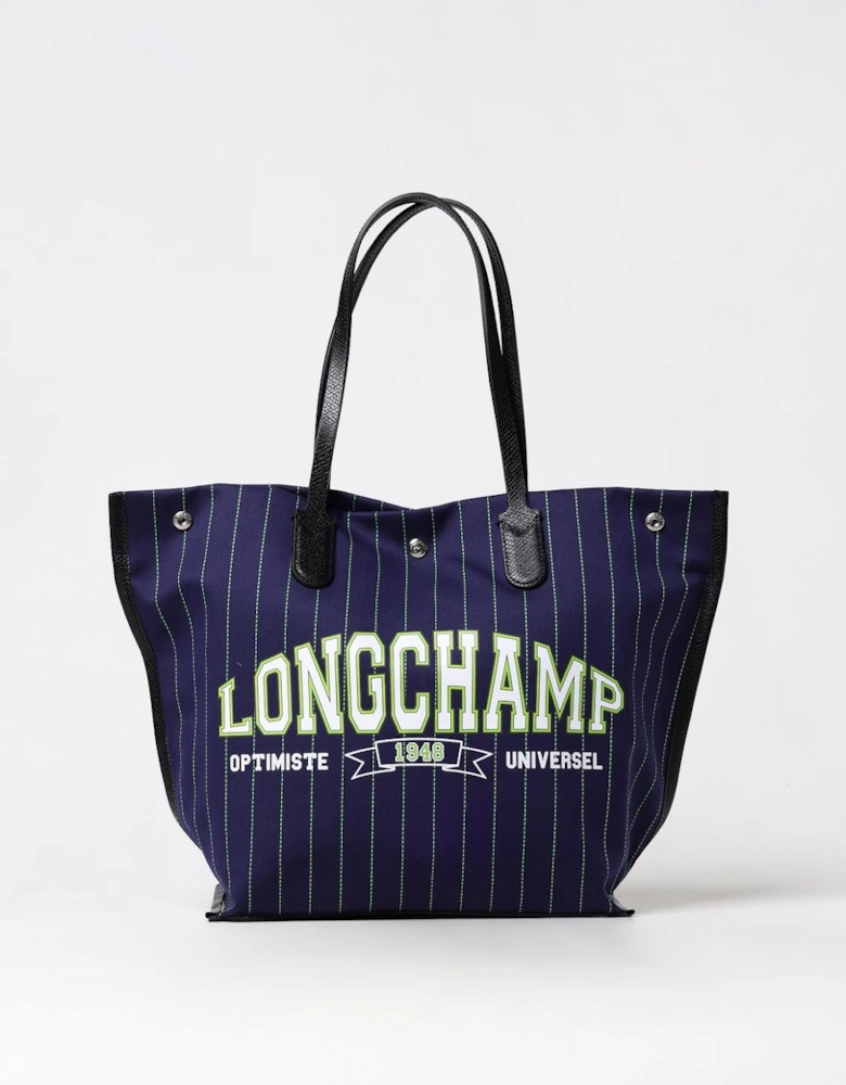 Pinstripe Tote Bag with Logo
