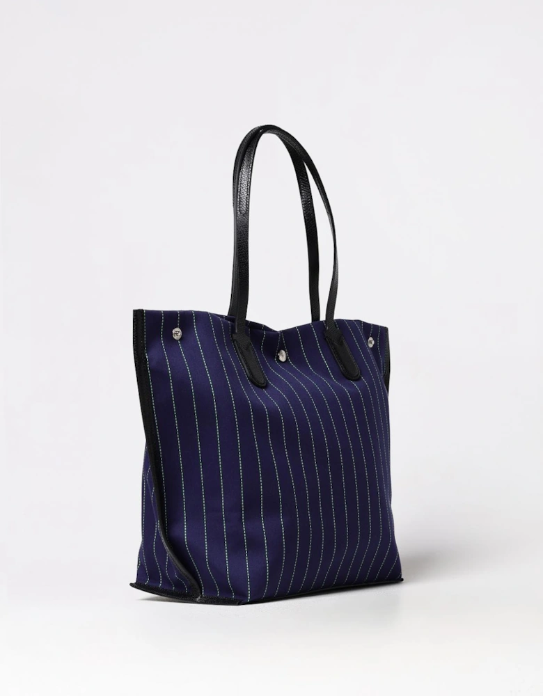 Pinstripe Tote Bag with Logo