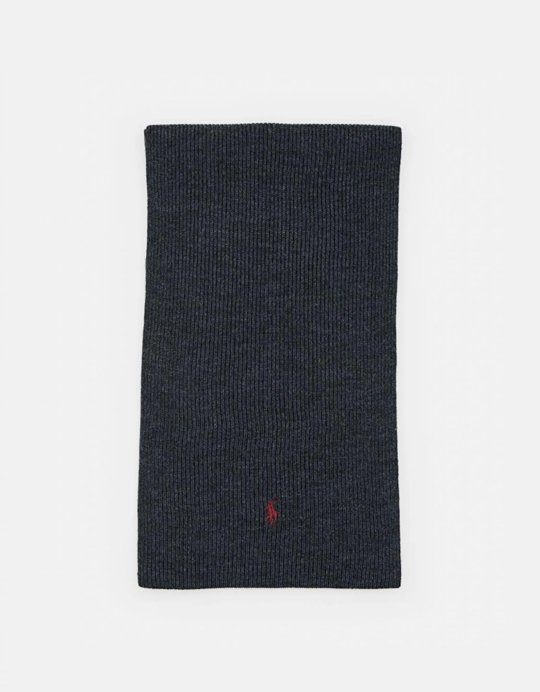 Ribbed Knit Merino Wool Scarf