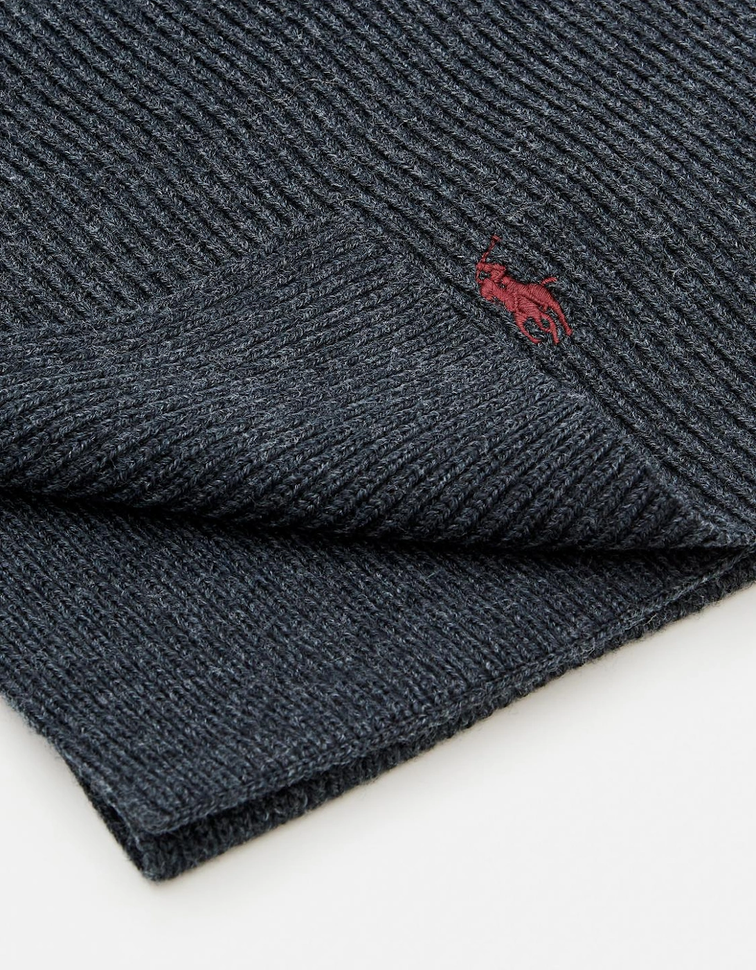 Ribbed Knit Merino Wool Scarf