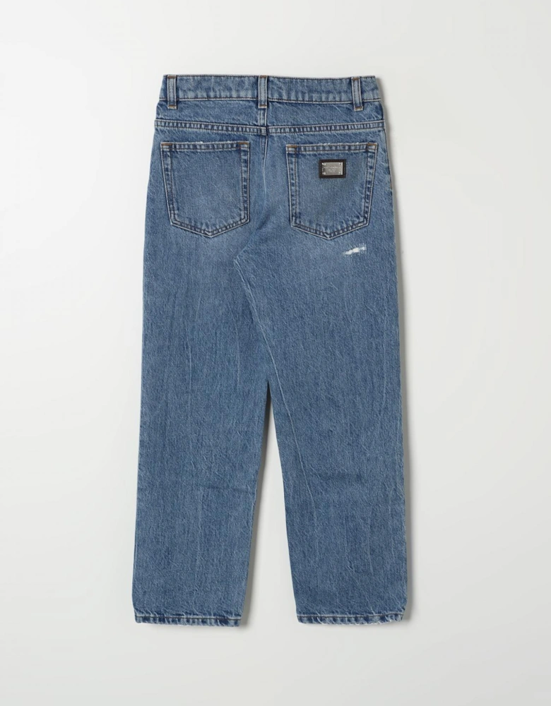 Kids Straight Leg Distressed Jeans