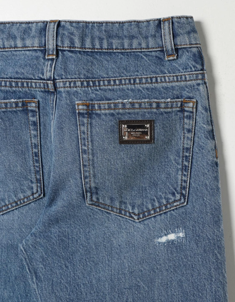 Kids Straight Leg Distressed Jeans