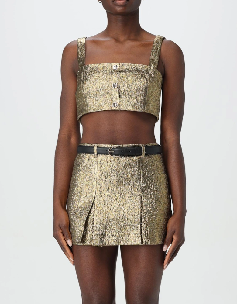 Metallic Crop Top Sleeveless