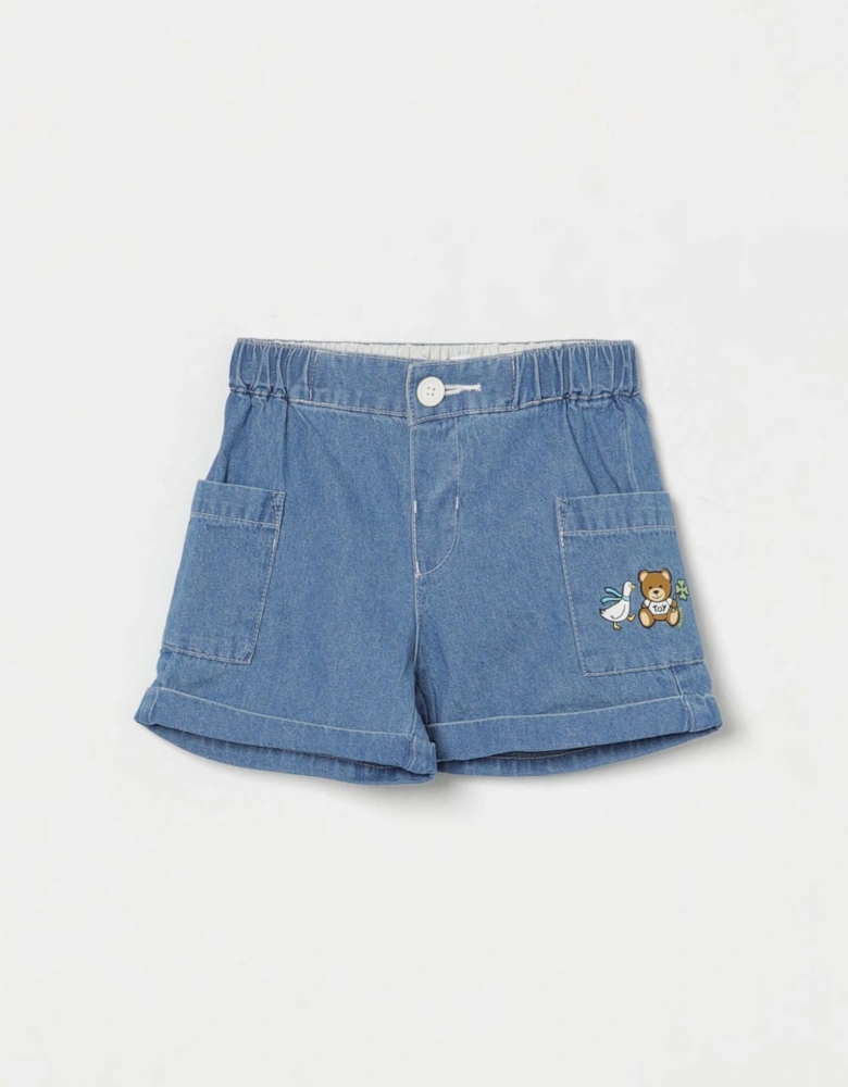 Kids Denim Shorts Embroidered