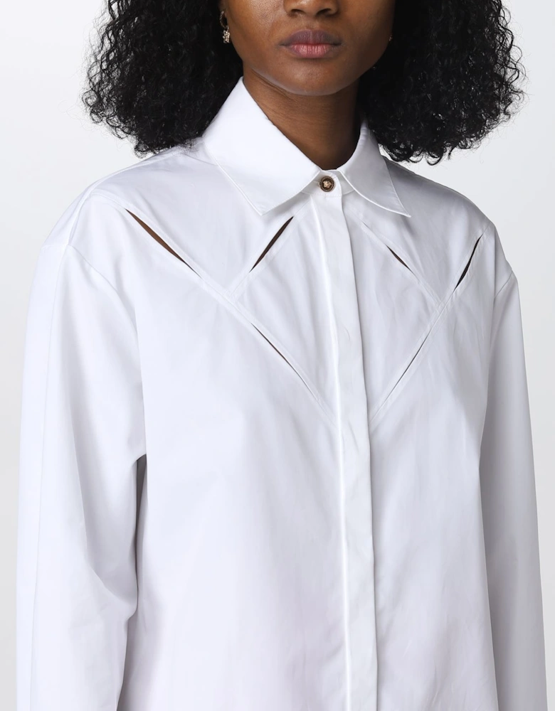 Cutout Detail Oversized Poplin Shirt