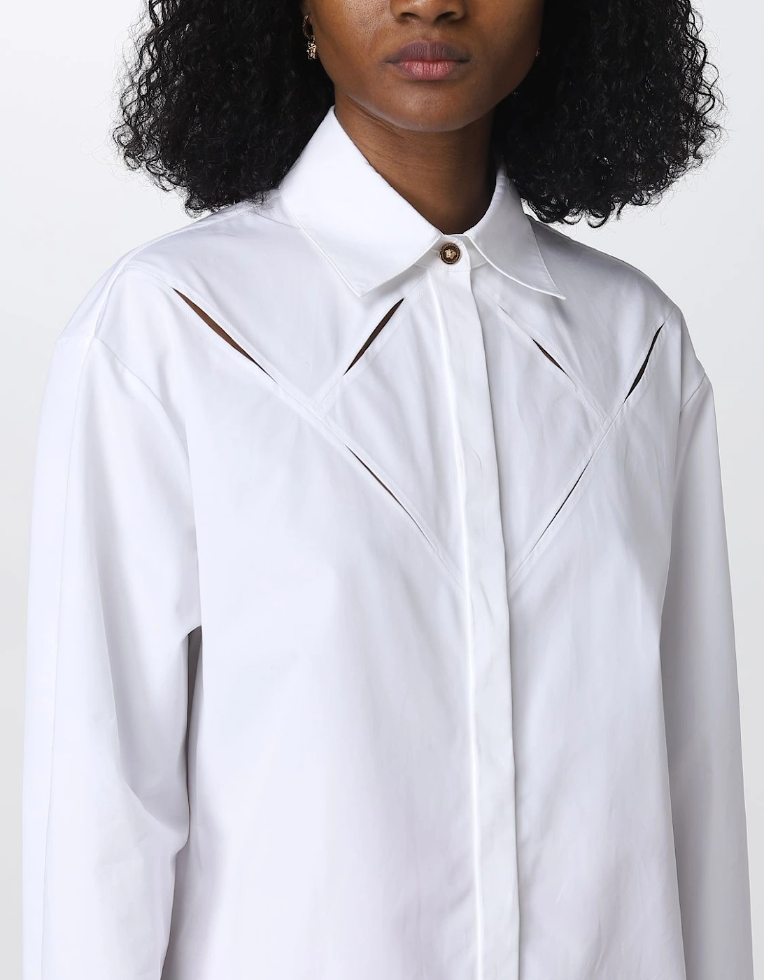Cutout Detail Oversized Poplin Shirt