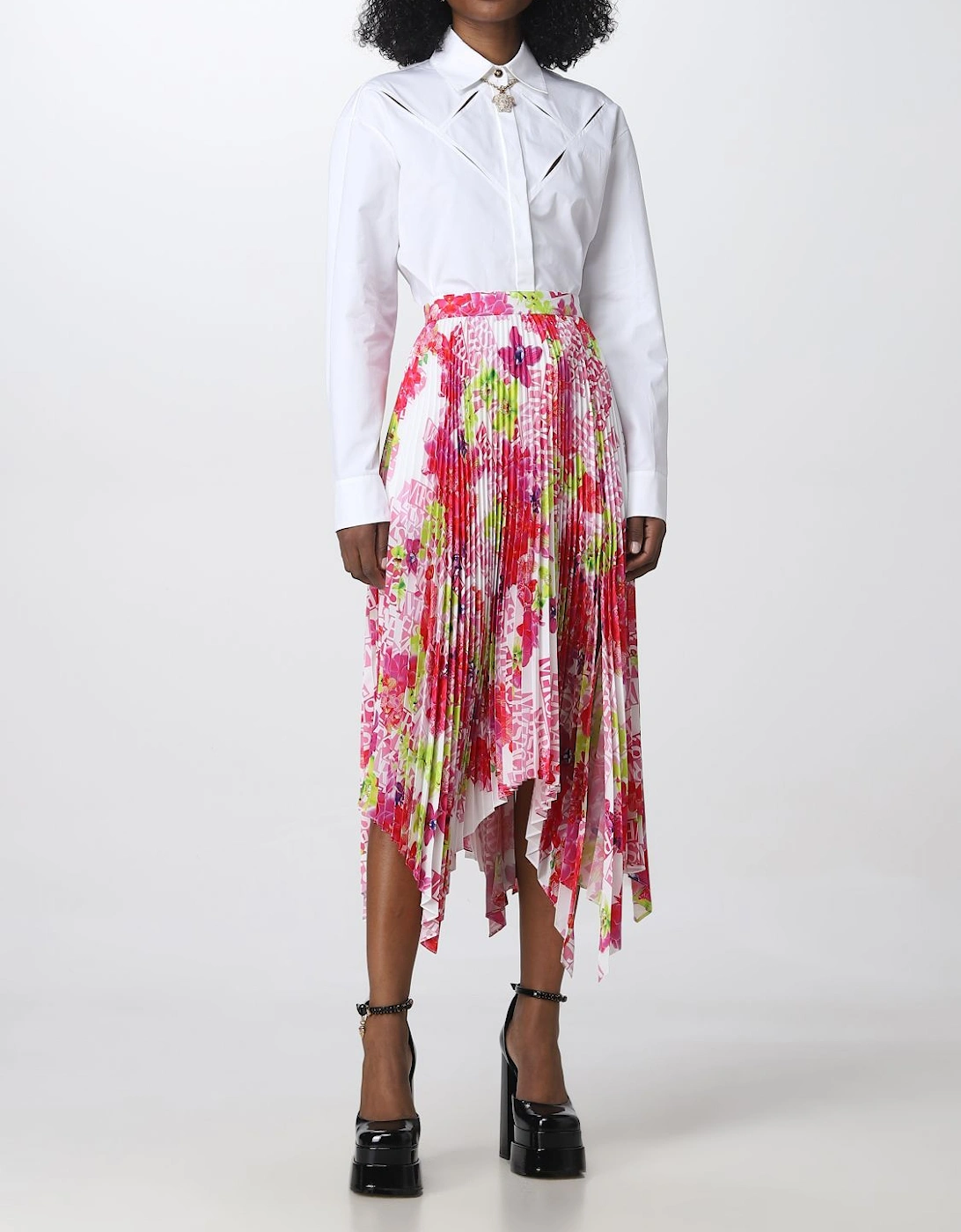 Cutout Detail Oversized Poplin Shirt