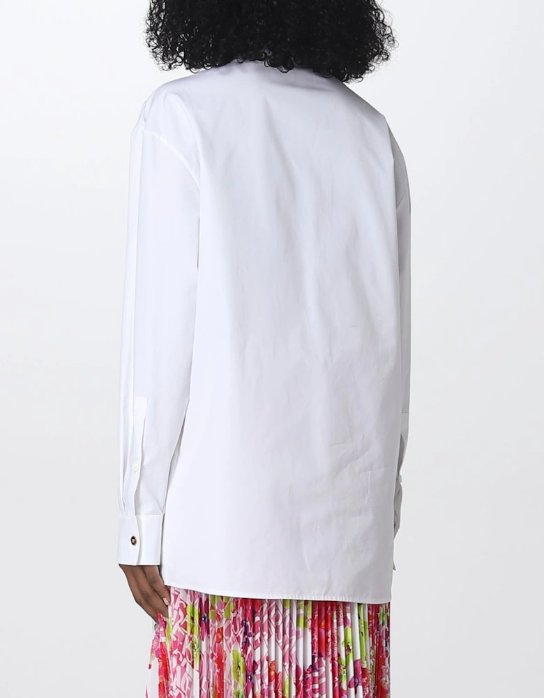 Cutout Detail Oversized Poplin Shirt