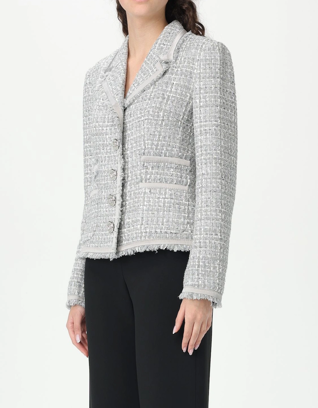 Tweed Jacket with Frayed Edges