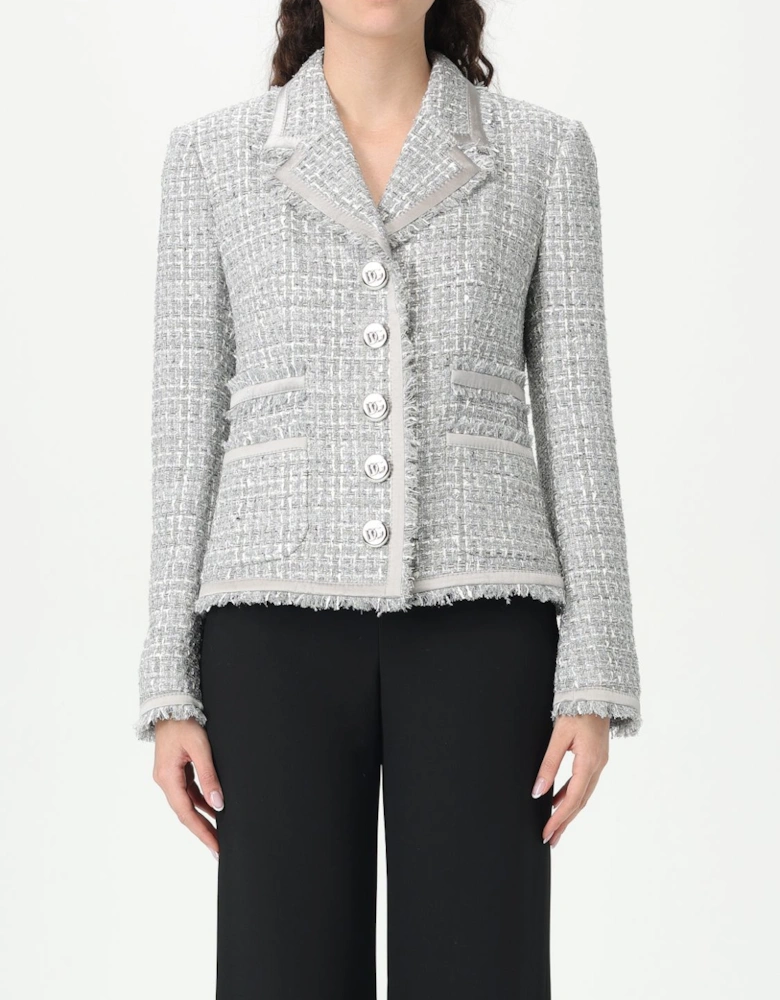 Tweed Jacket with Frayed Edges