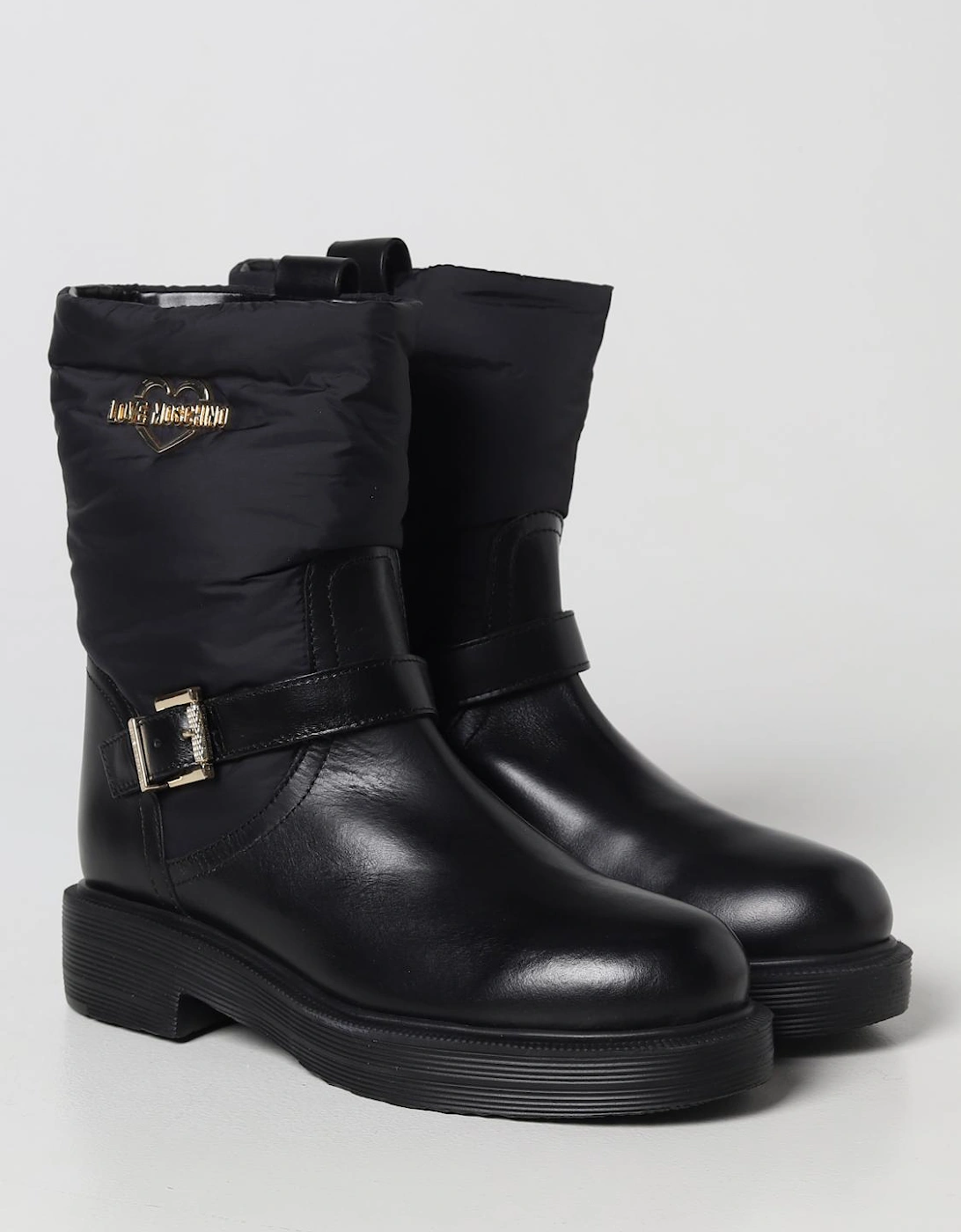Flat Ankle Boots with Heart Detailing