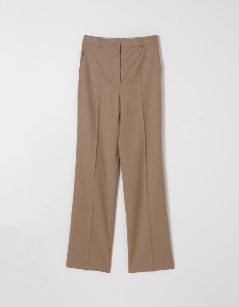 Straight Leg Wool Trousers