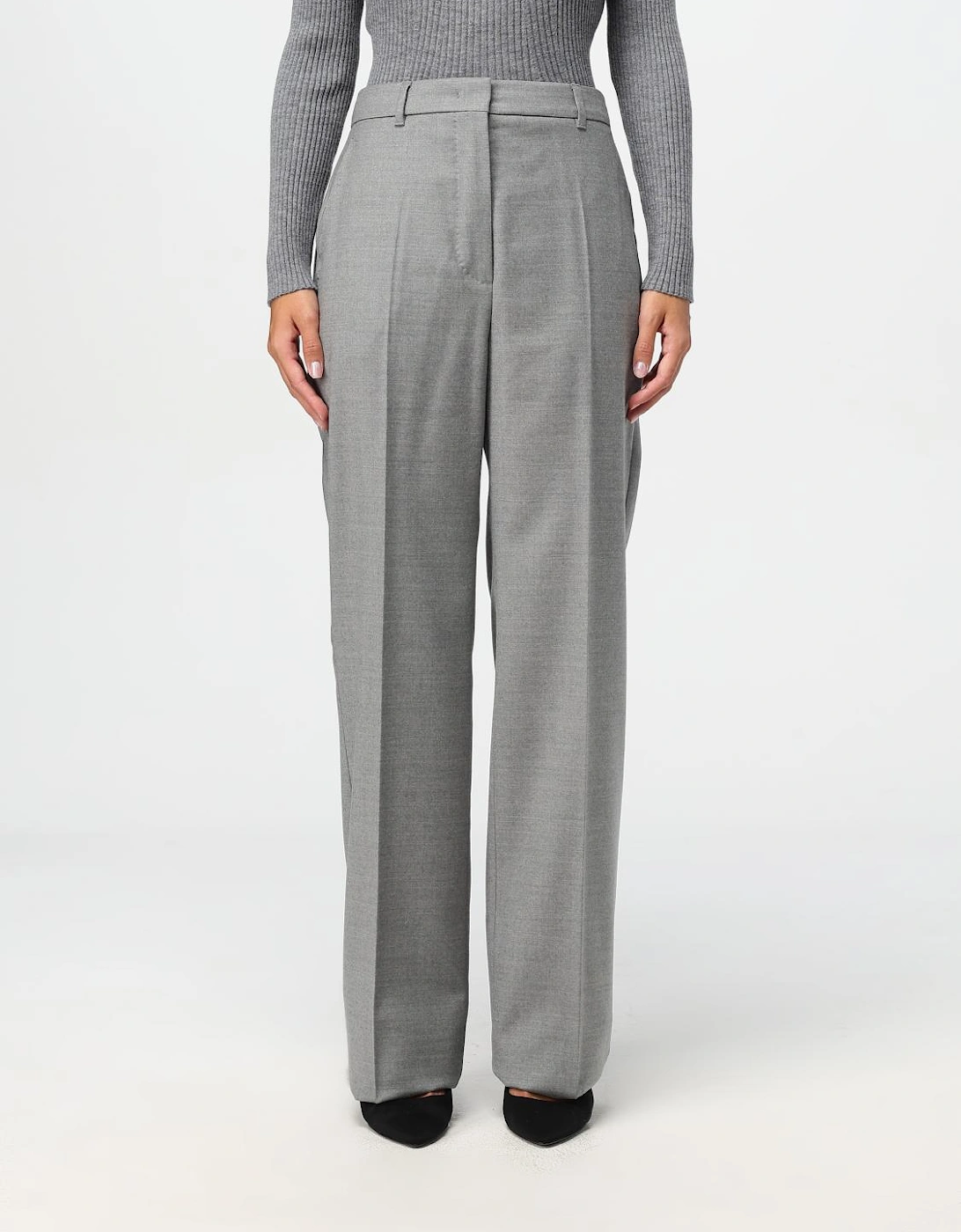 Straight Leg Wool Trousers