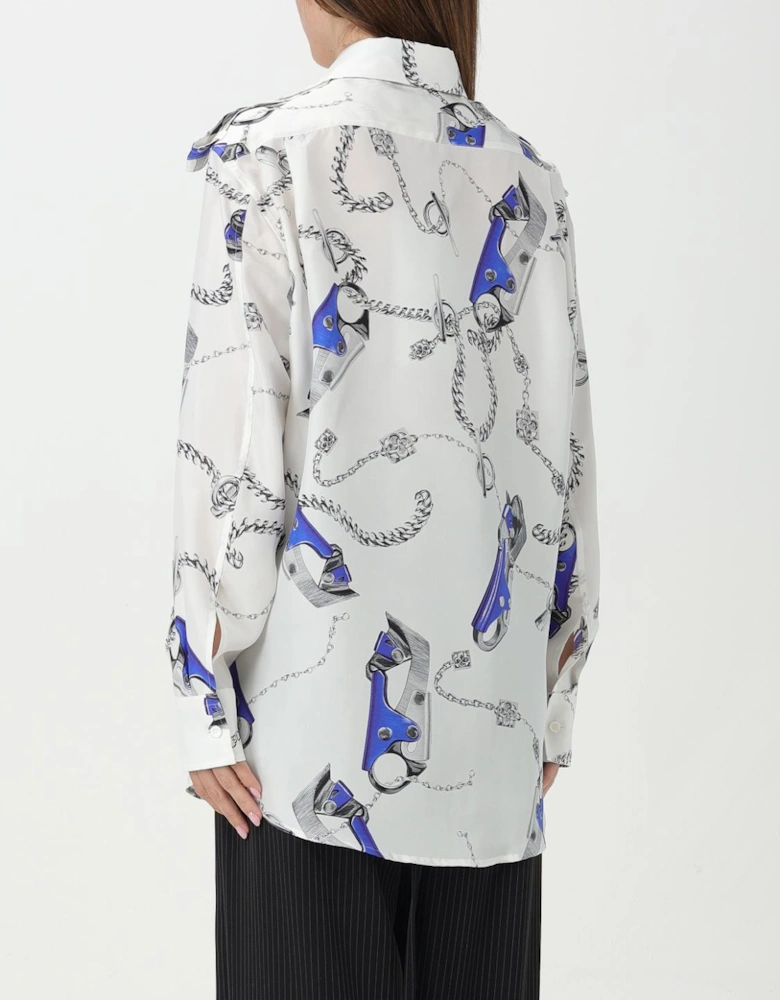 Chain  Tool Print Silk Blouse