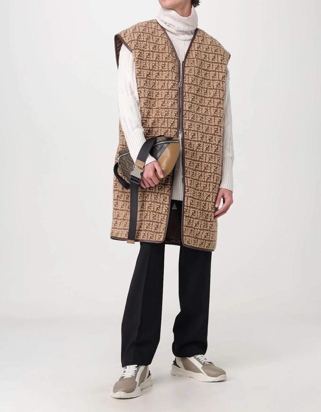 FF Motif Shearling Vest