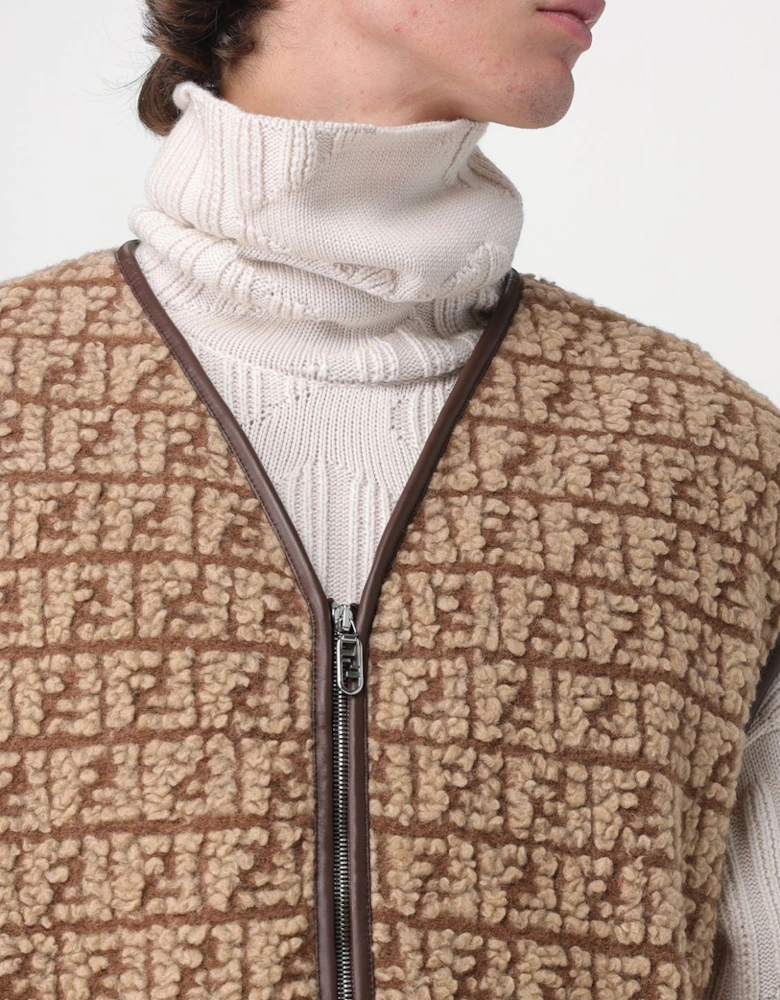 FF Motif Shearling Vest
