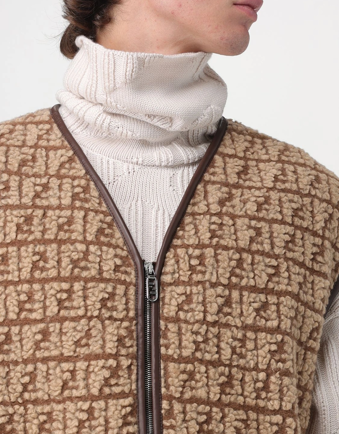 FF Motif Shearling Vest