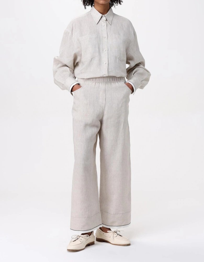 Wide Leg Linen Trousers