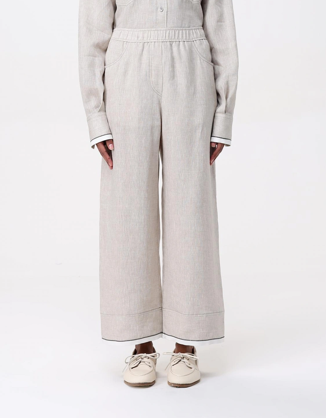Wide Leg Linen Trousers, 6 of 5
