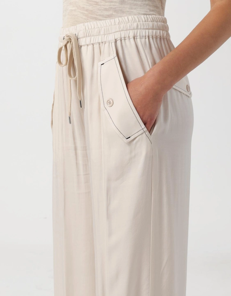 Wide Leg Pants with Drawstring