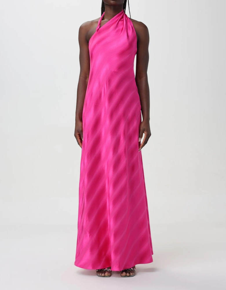 OneShoulder Satin Maxi Dress