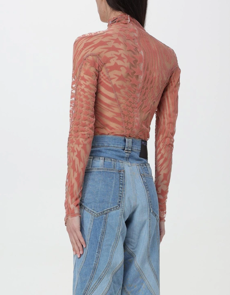 Mock Neck Sheer Top