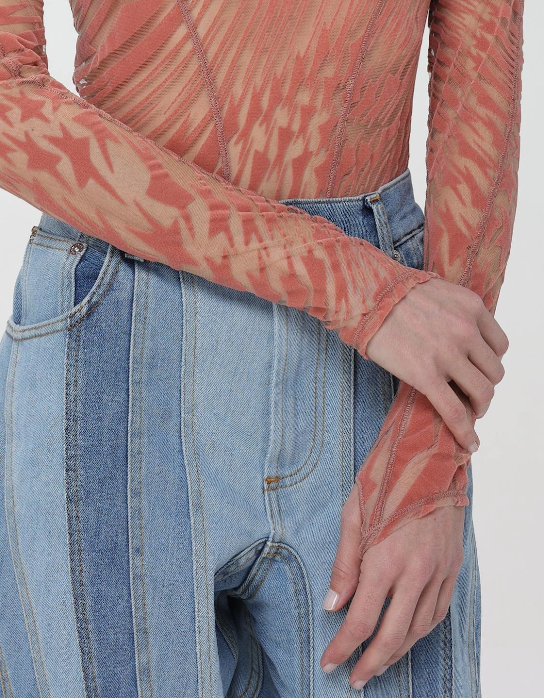 Mock Neck Sheer Top