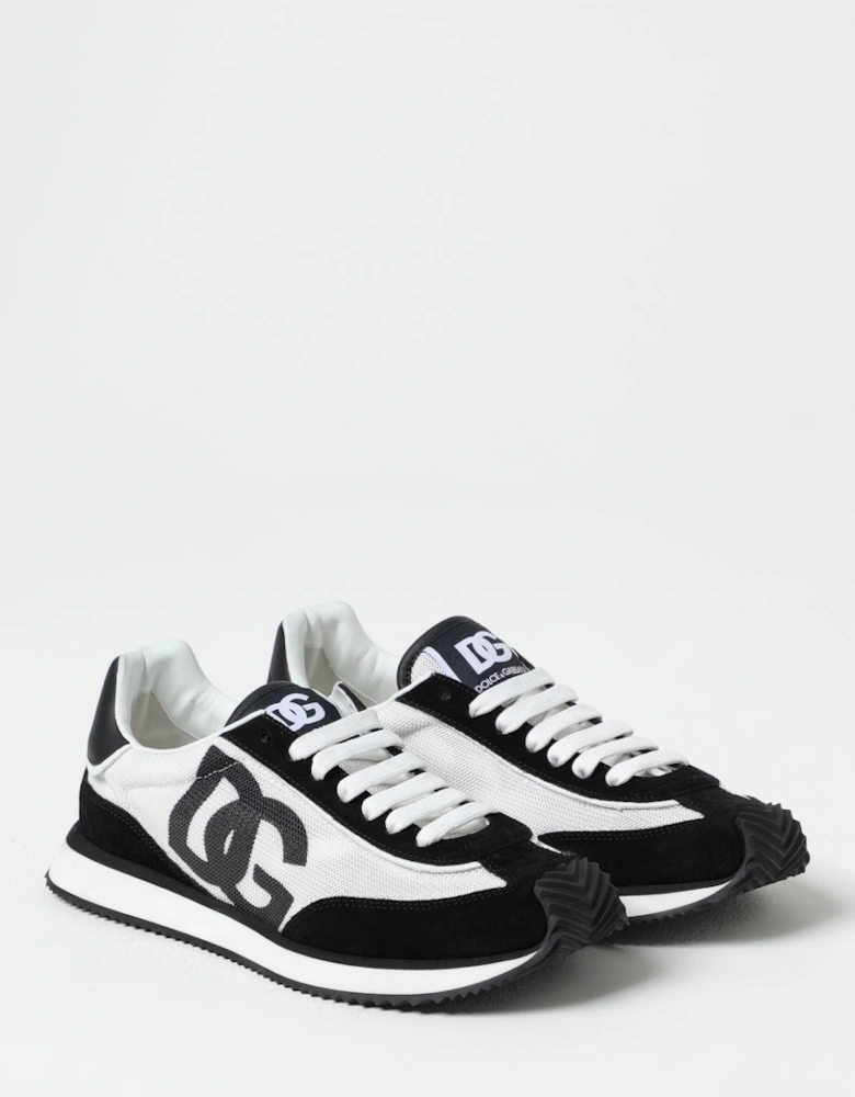 Running Style Athletic Shoes With Suede Inserts and Contrasting Details