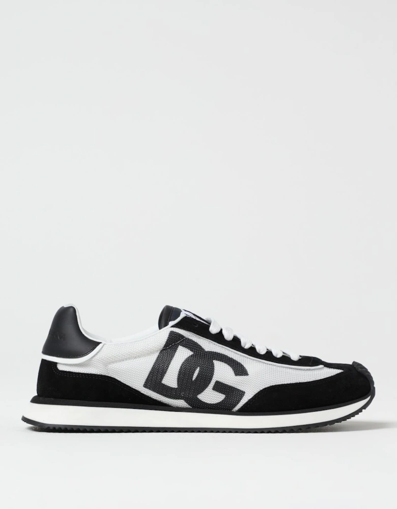 Running Style Athletic Shoes With Suede Inserts and Contrasting Details