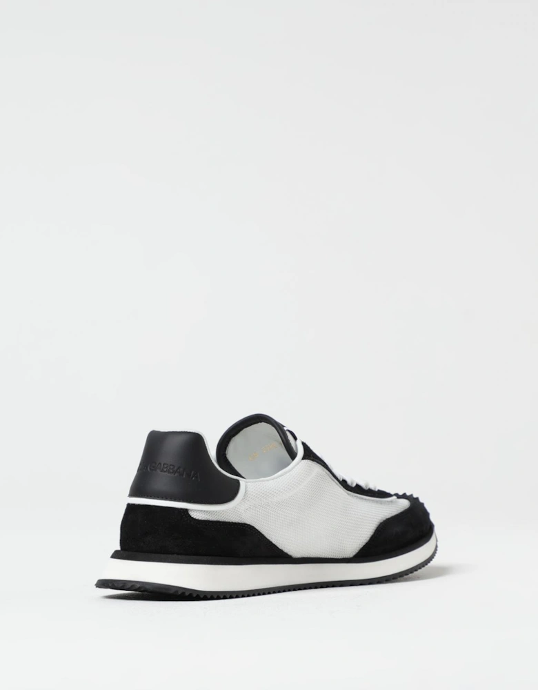 Running Style Athletic Shoes With Suede Inserts and Contrasting Details