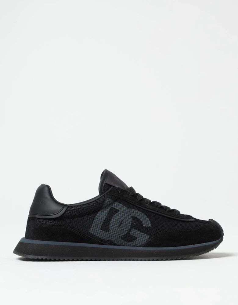 Running Style Athletic Shoes With Suede Inserts and Contrasting Details