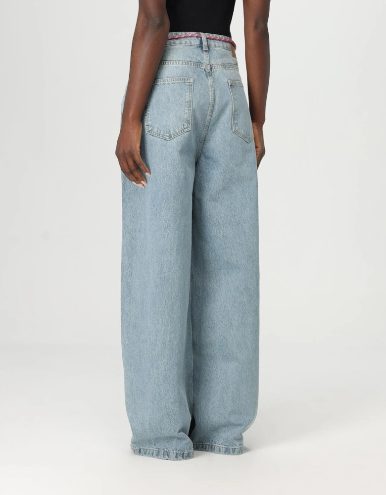 Wide Leg Jeans Drawstring Belt