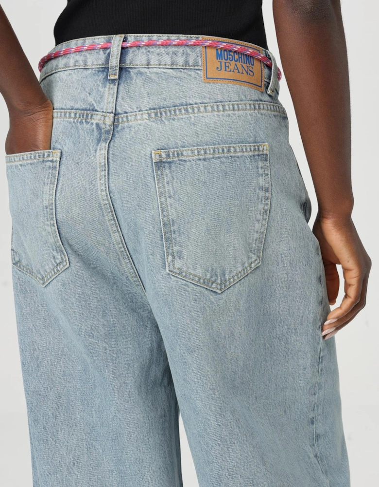 Wide Leg Jeans Drawstring Belt