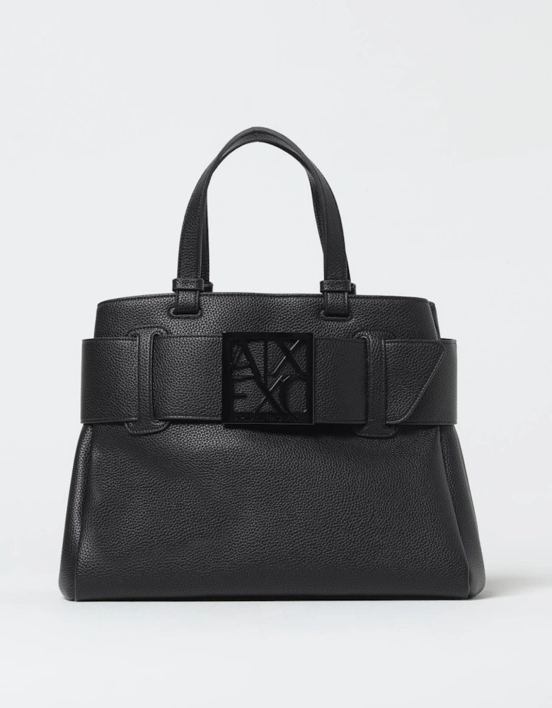 Structured Tote Bag with Belt Buckle