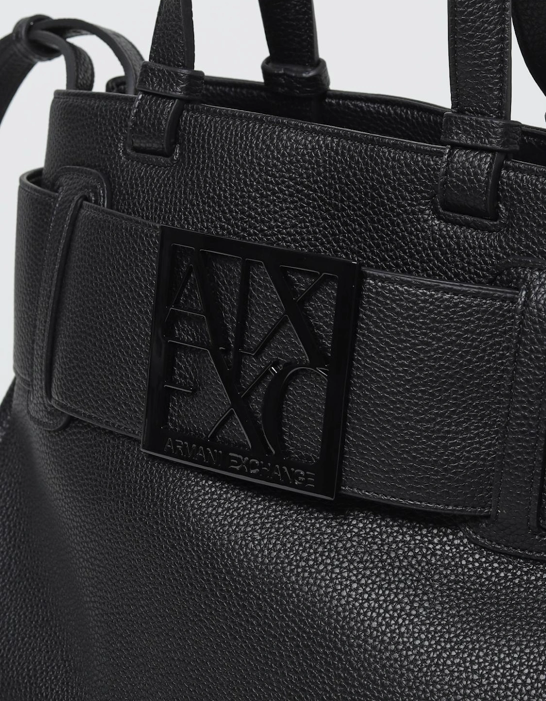 Structured Tote Bag with Belt Buckle