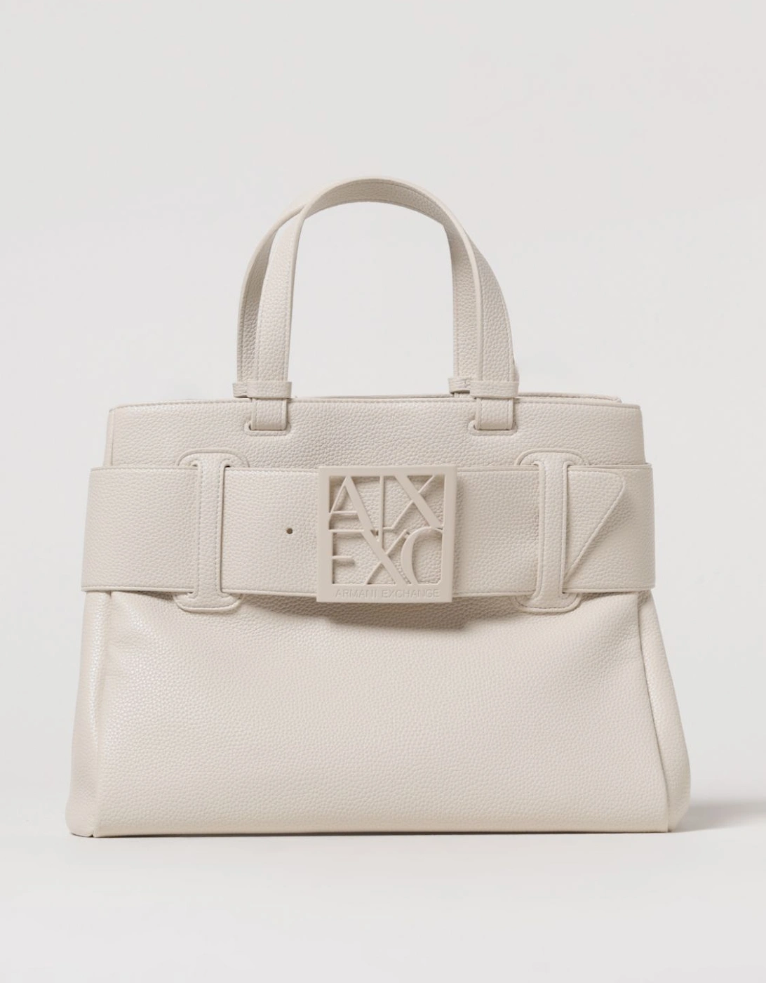 Structured Tote Bag with Belt Buckle